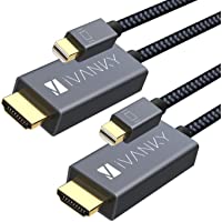Cable Mini DisplayPort a HDMI- Cable Mini DP a HDMI- 2M[2-Unidades]- 6-6 ft- Full HD 1080P Compatible con MacBook Air…